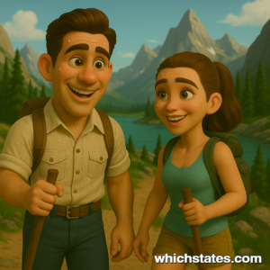 Breathe in the wild beauty of Montana Adventures with Ellis and June. Ellis and June hiking through a mountain valley on their Montana Adventures, with glacier peaks, alpine forests, and wide-open Big Sky scenery.