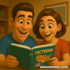Ellis and June reading the United States Factbook Ellis and June reading the United States Factbook with excitement and curiosity.