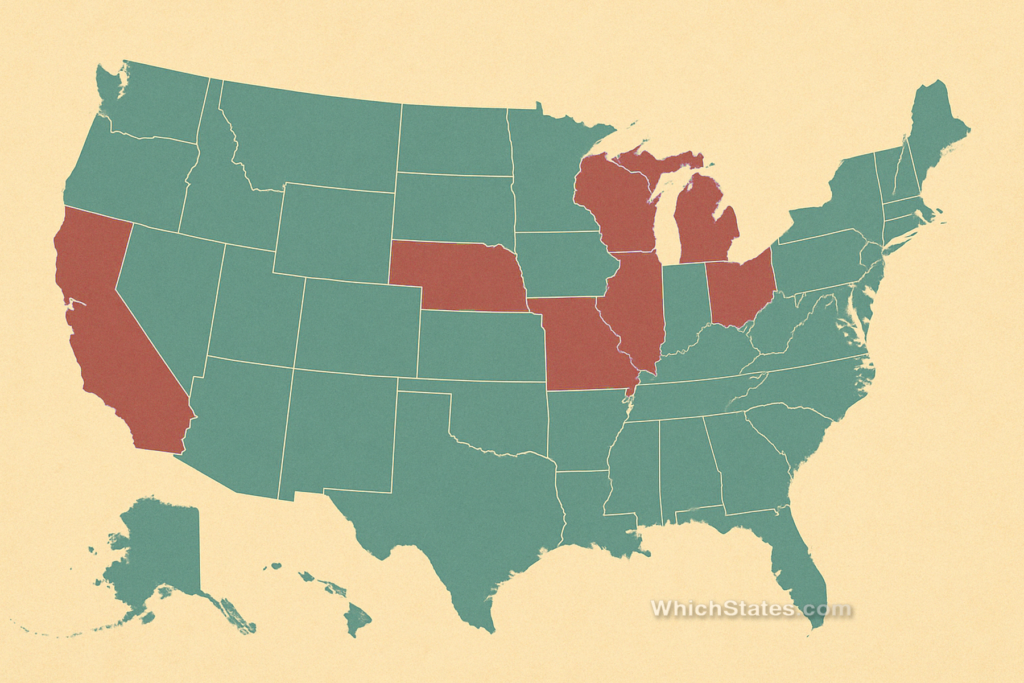 US Cardinal Electors 2025 – Infographic Map of Highlighted States Infographic map of the United States highlighting the home states of US Cardinal Electors 2025.